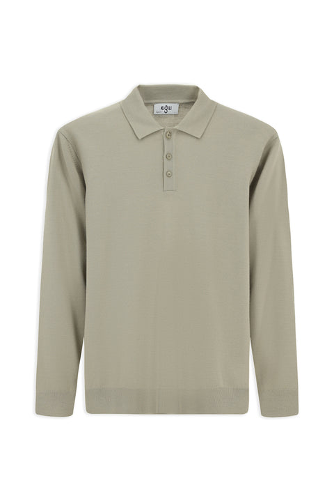 Taş Polo Yaka Düğmeli Regular Fit Sıcak Tutan Yünlü Triko Kazak