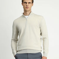 Taş Regular Fit Yarım Balıkçı Yaka Fermuarlı Triko Kazak