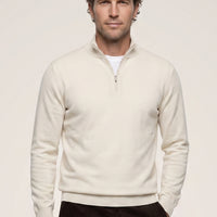 Stone Regular Fit Half Turtleneck Zip-Up Knit Sweater
