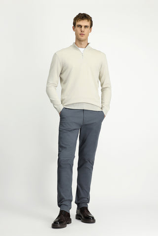  Taş Regular Fit Yarım Balıkçı Yaka Fermuarlı Triko Kazak