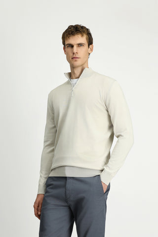  Taş Regular Fit Yarım Balıkçı Yaka Fermuarlı Triko Kazak