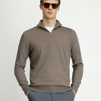 Orta Vizon Regular Fit Yarım Balıkçı Yaka Fermuarlı Triko Kazak