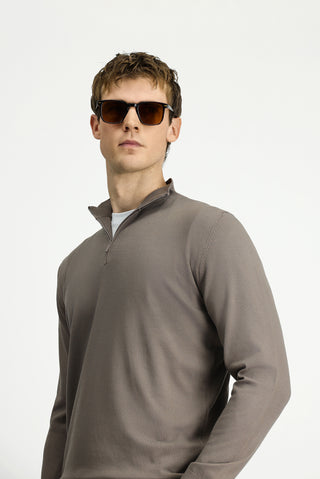  Orta Vizon Regular Fit Yarım Balıkçı Yaka Fermuarlı Triko Kazak