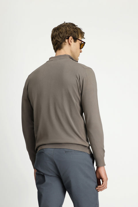 Orta Vizon Regular Fit Yarım Balıkçı Yaka Fermuarlı Triko Kazak