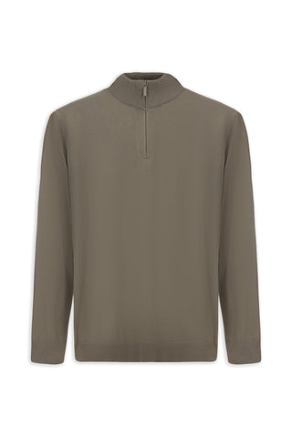  Orta Vizon Regular Fit Yarım Balıkçı Yaka Fermuarlı Triko Kazak