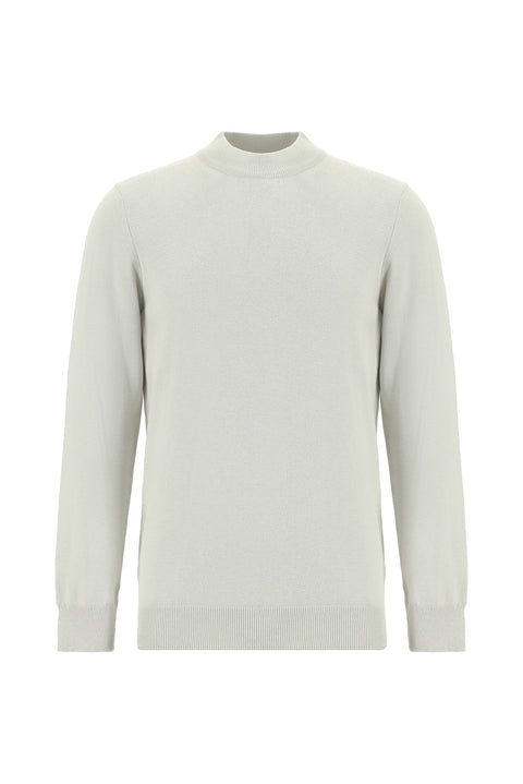Stone Turtleneck Regular Fit Cotton Knit Sweater