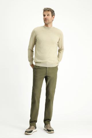  Orta Bej Yarım Balıkçı Yaka Regular Fit Pamuklu Kaşmirli Triko Kazak