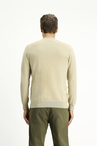  Orta Bej Yarım Balıkçı Yaka Regular Fit Pamuklu Kaşmirli Triko Kazak