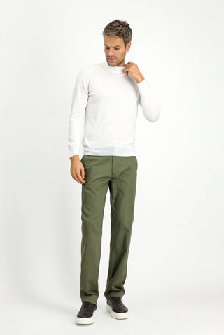  Kırık Beyaz Yarım Balıkçı Yaka Regular Fit Pamuklu Kaşmirli Triko Kazak