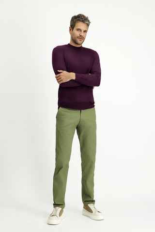  Koyu Bordo Yarım Balıkçı Yaka Regular Fit Pamuklu Kaşmirli Triko Kazak