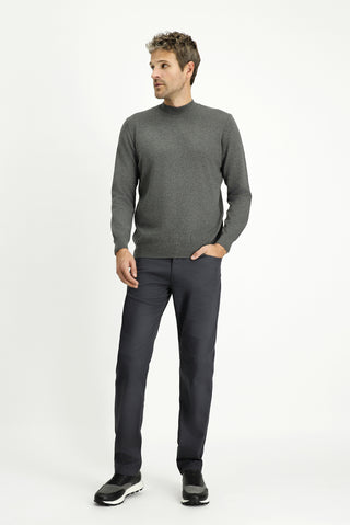  Orta Anrasit Melanj Yarım Balıkçı Yaka Regular Fit Pamuklu Kaşmirli Triko Kazak