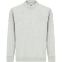 Açık Gri Melanj Yarım Balıkçı Yaka Regular Fit Yünlü Basic Örme Triko Kazak