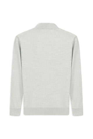  Açık Gri Melanj Yarım Balıkçı Yaka Regular Fit Yünlü Basic Örme Triko Kazak