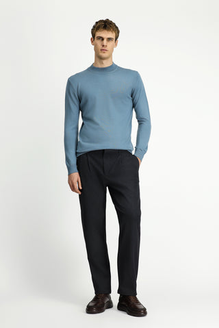  Küf Yeşili Yarım Balıkçı Yaka Regular Fit Yünlü Triko Kazak