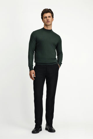  Asker Haki Yarım Balıkçı Yaka Regular Fit Yünlü Triko Kazak