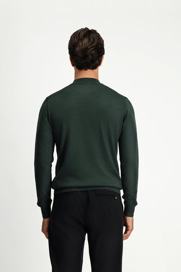 Asker Haki Yarım Balıkçı Yaka Regular Fit Yünlü Triko Kazak