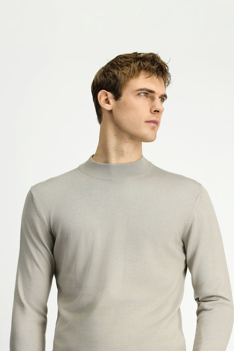 Taş Yarım Balıkçı Yaka Regular Fit Yünlü Basic Örme Triko Kazak
