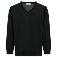 Asker Haki V Yaka Regular Fit Yünlü Örme Triko Kazak