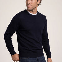Dark Navy Crew Neck Regular Fit Knitted Sweater