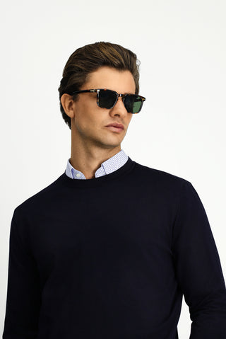  Koyu Lacivert Bisiklet Yaka Regular Fit Triko Kazak