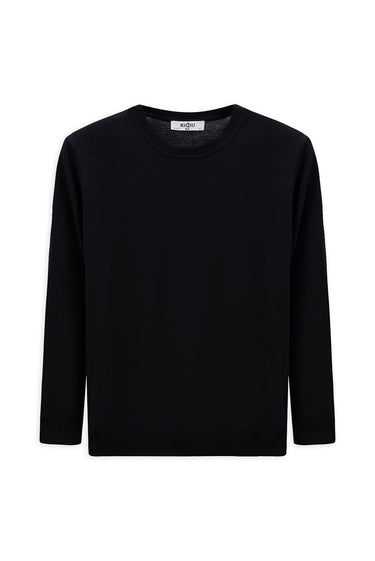  Koyu Lacivert Bisiklet Yaka Regular Fit Triko Kazak