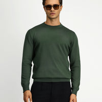 Orta Haki Bisiklet Yaka Regular Fit Triko Kazak