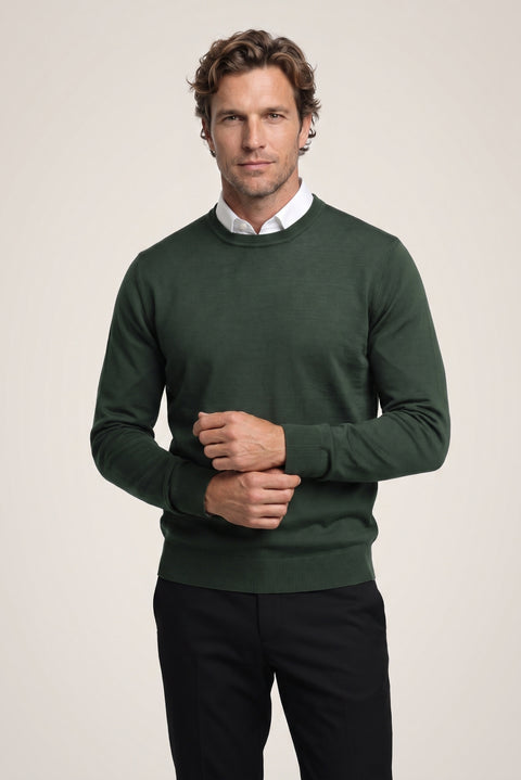 Orta Haki Bisiklet Yaka Regular Fit Triko Kazak