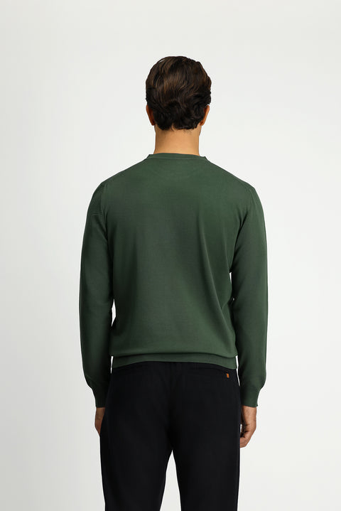 Orta Haki Bisiklet Yaka Regular Fit Triko Kazak