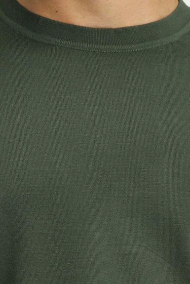 Orta Haki Bisiklet Yaka Regular Fit Triko Kazak