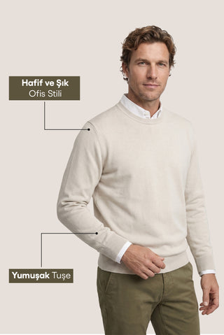  Taş Bisiklet Yaka Regular Fit Triko Kazak