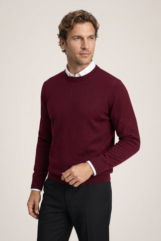  Koyu Bordo Bisiklet Yaka Regular Fit Triko Kazak