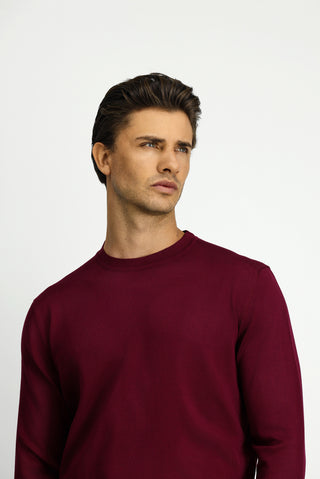  Koyu Bordo Bisiklet Yaka Regular Fit Triko Kazak