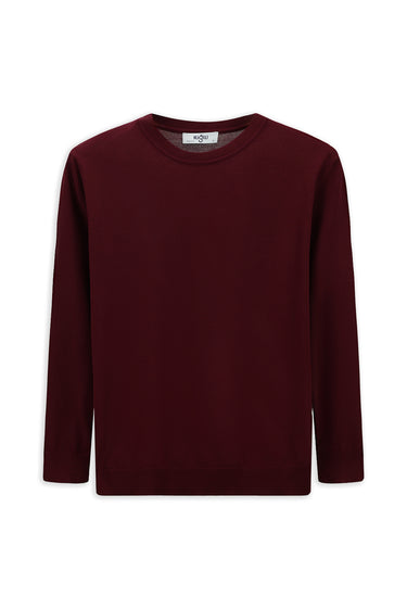  Koyu Bordo Bisiklet Yaka Regular Fit Triko Kazak