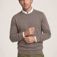 Mid Mink Crew Neck Regular Fit Knit Sweater