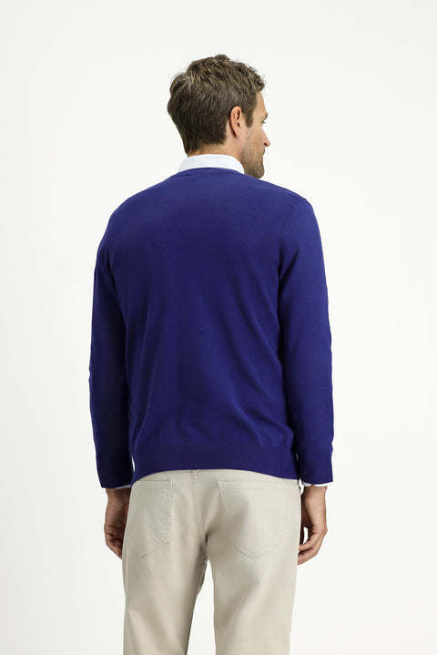 İndigo Bisiklet Yaka Regular Fit Pamuklu Kaşmirli Triko Kazak