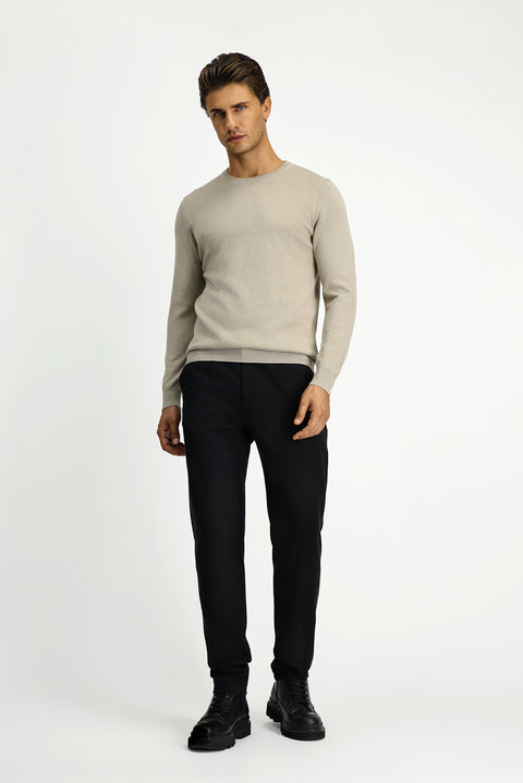 Orta Vizon Bisiklet Yaka Regular Fit Pamuklu Kaşmirli Triko Kazak