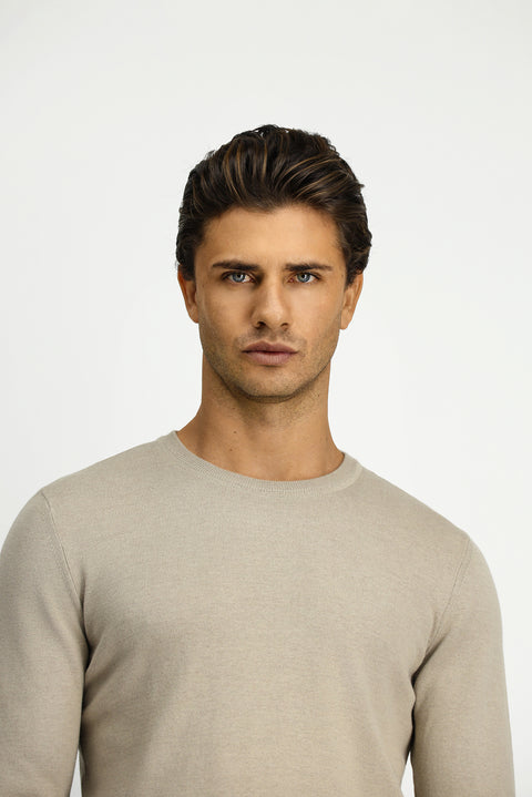 Orta Vizon Bisiklet Yaka Regular Fit Pamuklu Kaşmirli Triko Kazak