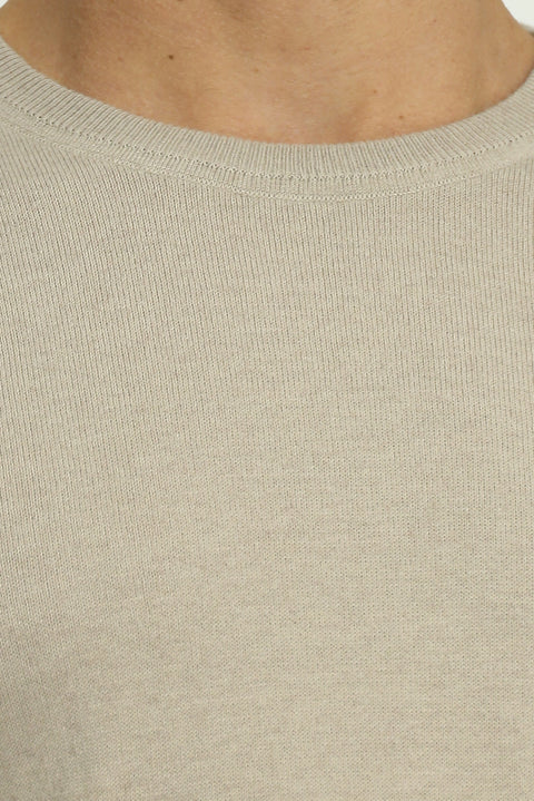 Orta Vizon Bisiklet Yaka Regular Fit Pamuklu Kaşmirli Triko Kazak