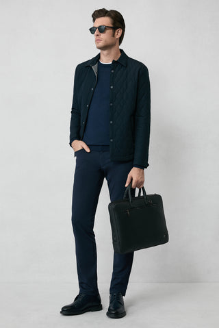  Koyu Lacivert Bisiklet Yaka Regular Fit Yünlü Örme Triko Kazak