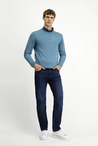  Küf Yeşili Bisiklet Yaka Regular Fit Yünlü Triko Kazak