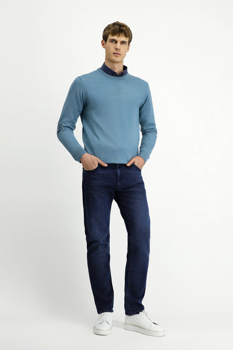 Küf Yeşili Bisiklet Yaka Regular Fit Yünlü Örme Triko Kazak