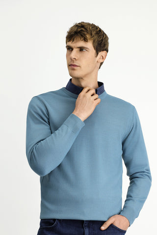  Küf Yeşili Bisiklet Yaka Regular Fit Yünlü Triko Kazak