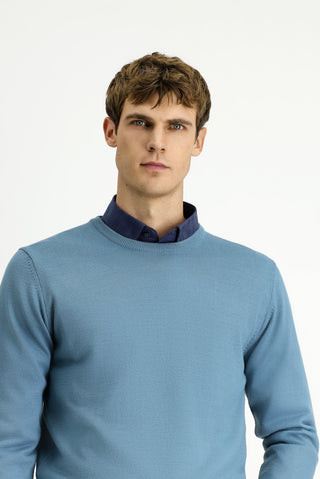  Küf Yeşili Bisiklet Yaka Regular Fit Yünlü Triko Kazak