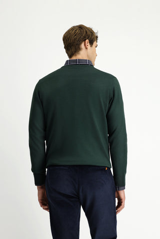  Asker Haki Bisiklet Yaka Regular Fit Yünlü Triko Kazak