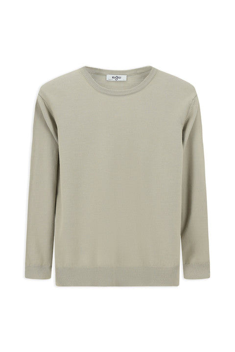 Taş Bisiklet Yaka Regular Fit Yünlü Örme Triko Kazak