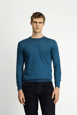  Koyu Yeşil Bisiklet Yaka Regular Fit Yünlü Triko Kazak