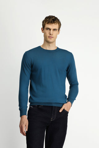  Koyu Yeşil Bisiklet Yaka Regular Fit Yünlü Triko Kazak