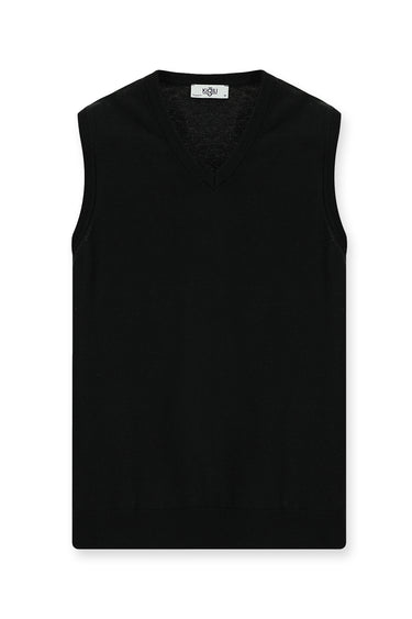 Siyah V Yaka Pamuklu Triko Süveter