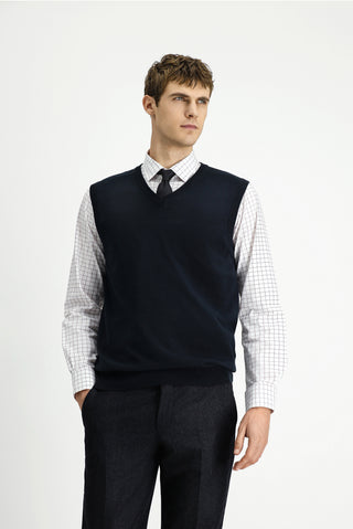  Siyah V Yaka Pamuklu Kaşmir Triko Süveter