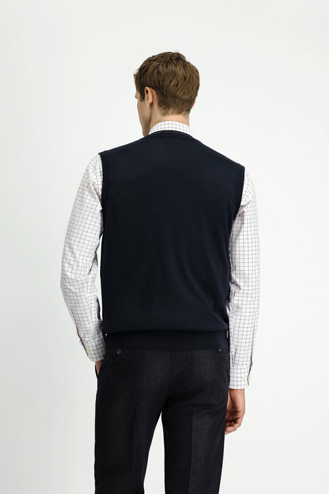 Siyah V Yaka Pamuklu Kaşmir Triko Süveter